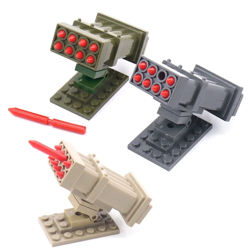 Lanzador de misiles, arma militar, soldado, bloques de construcción MOC, accesorio Playmobil del ejército, Mini piezas SWAT modernas, figuras de ladrillos, Juguetes