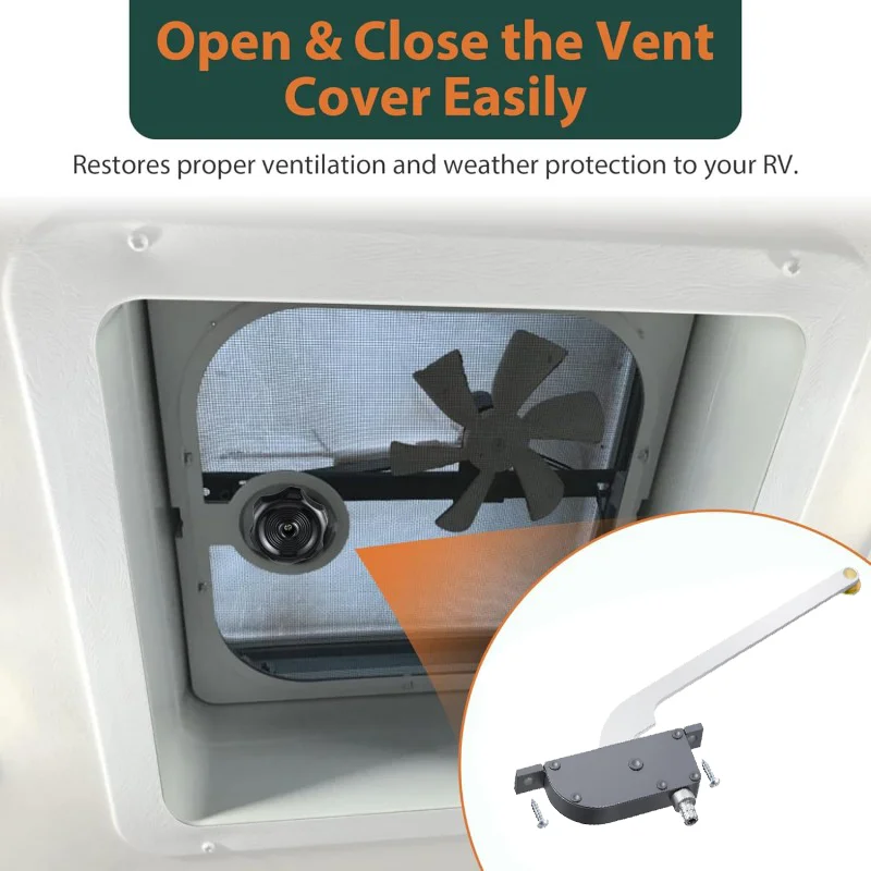 RV Roof Vent Operator Assembly With Screw For Ventline Ventadome For 14 X 14 Standard RV Roof Vents With Wedge Shaped Covers view 2