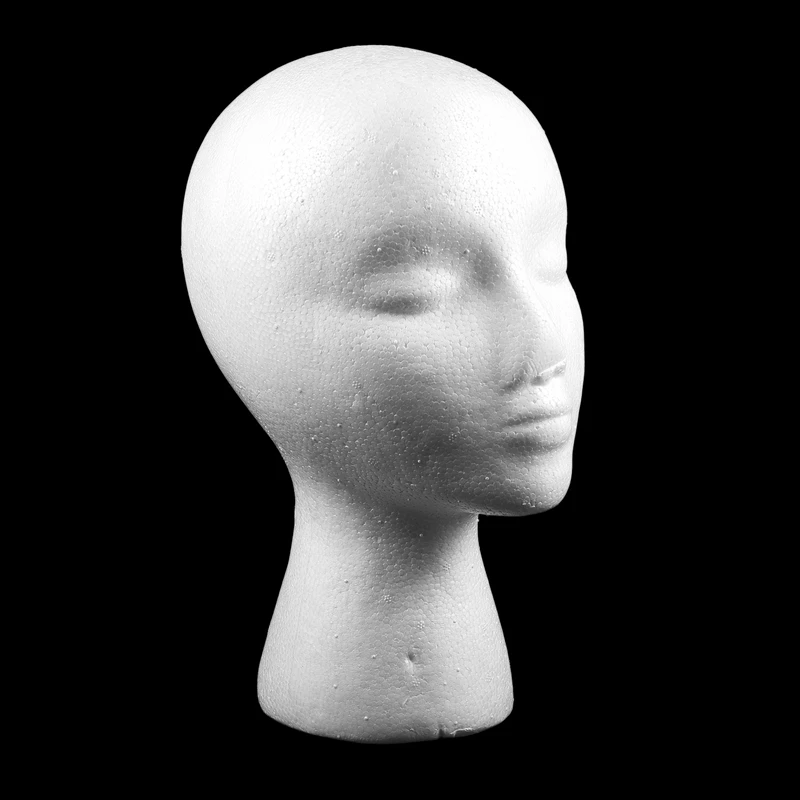 5Pcs 27.5 X 52Cm Dummy / Mannequin Head Female Foam(Polystyrene) Exhibitor For Cap, Headphones