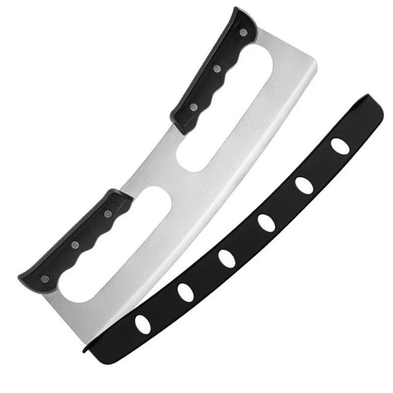

Double Handle Stainless Steel Pizza Cutter Large Size For Fast Easy Slicing Through Thick Crusts Pizza Wheel