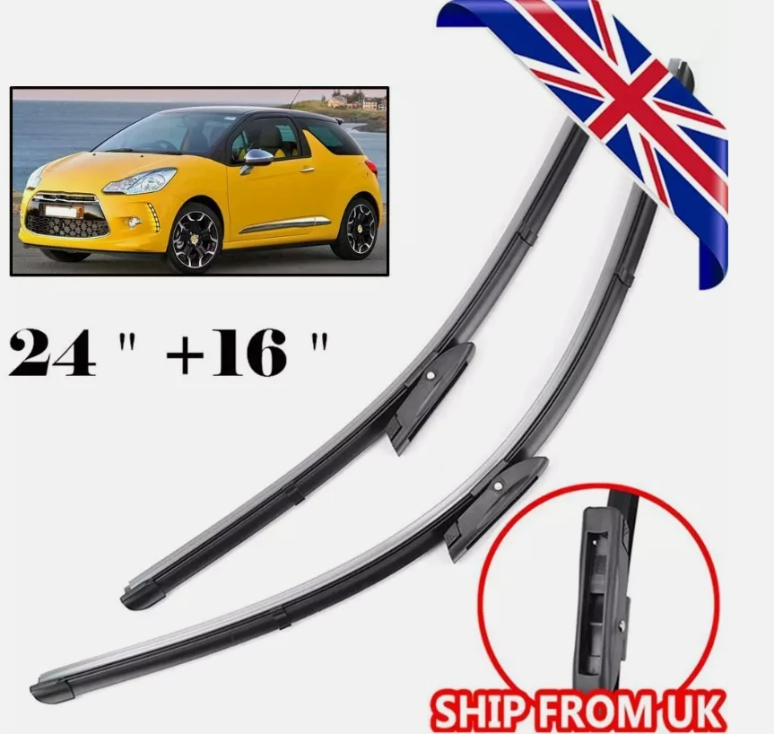 

Wiper Front Wiper Blades For Citroen DS3 DS 3 2009-2020 2010 2011 2012 2013 2014 2015 Windshield Windscreen Front Window 24"+16"