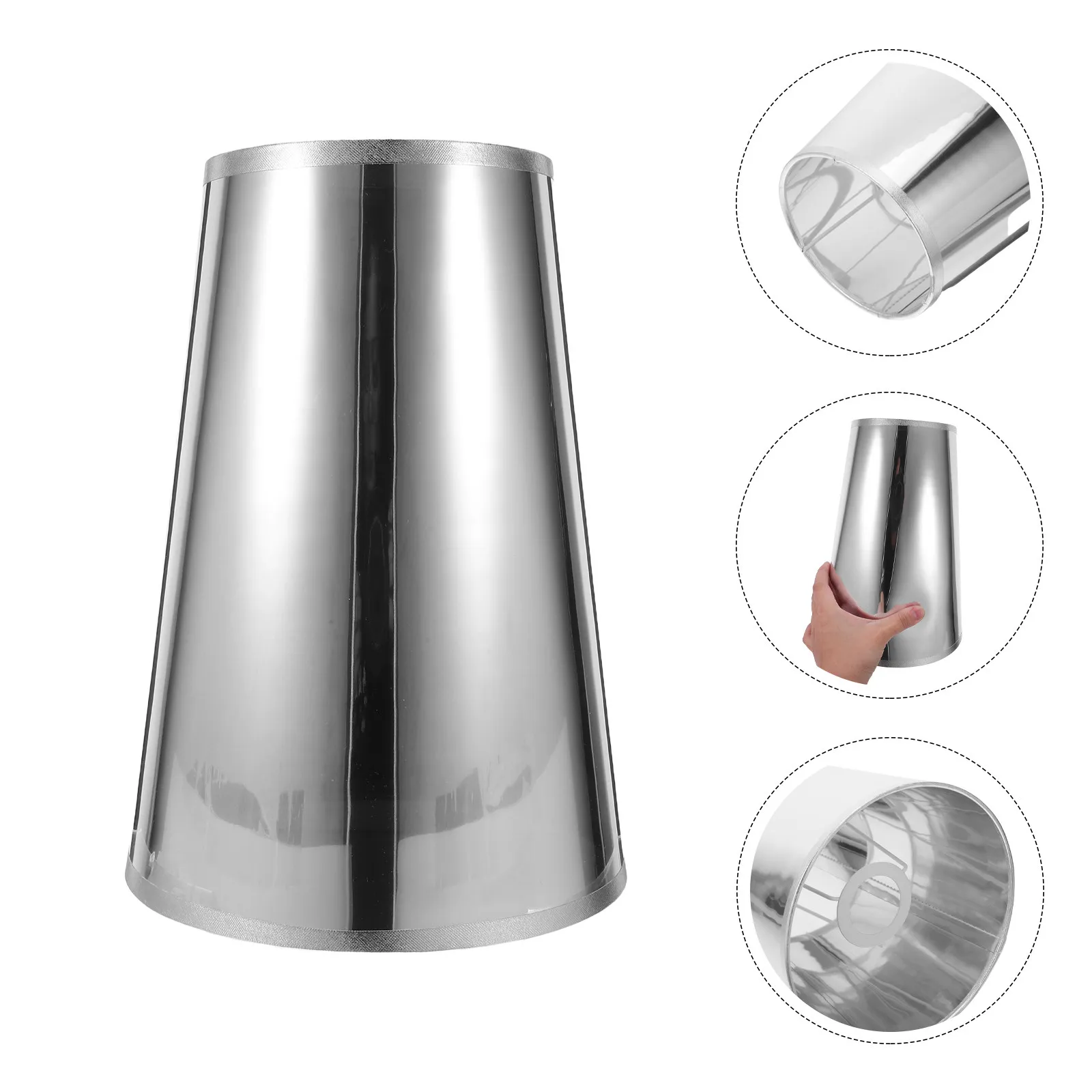 E27 PVC Iron Lampshade Nordic Style Replacement Table Lamp Cover 18Cm Bottom 12Cm Top for Home Living Room Study Retro Lamp