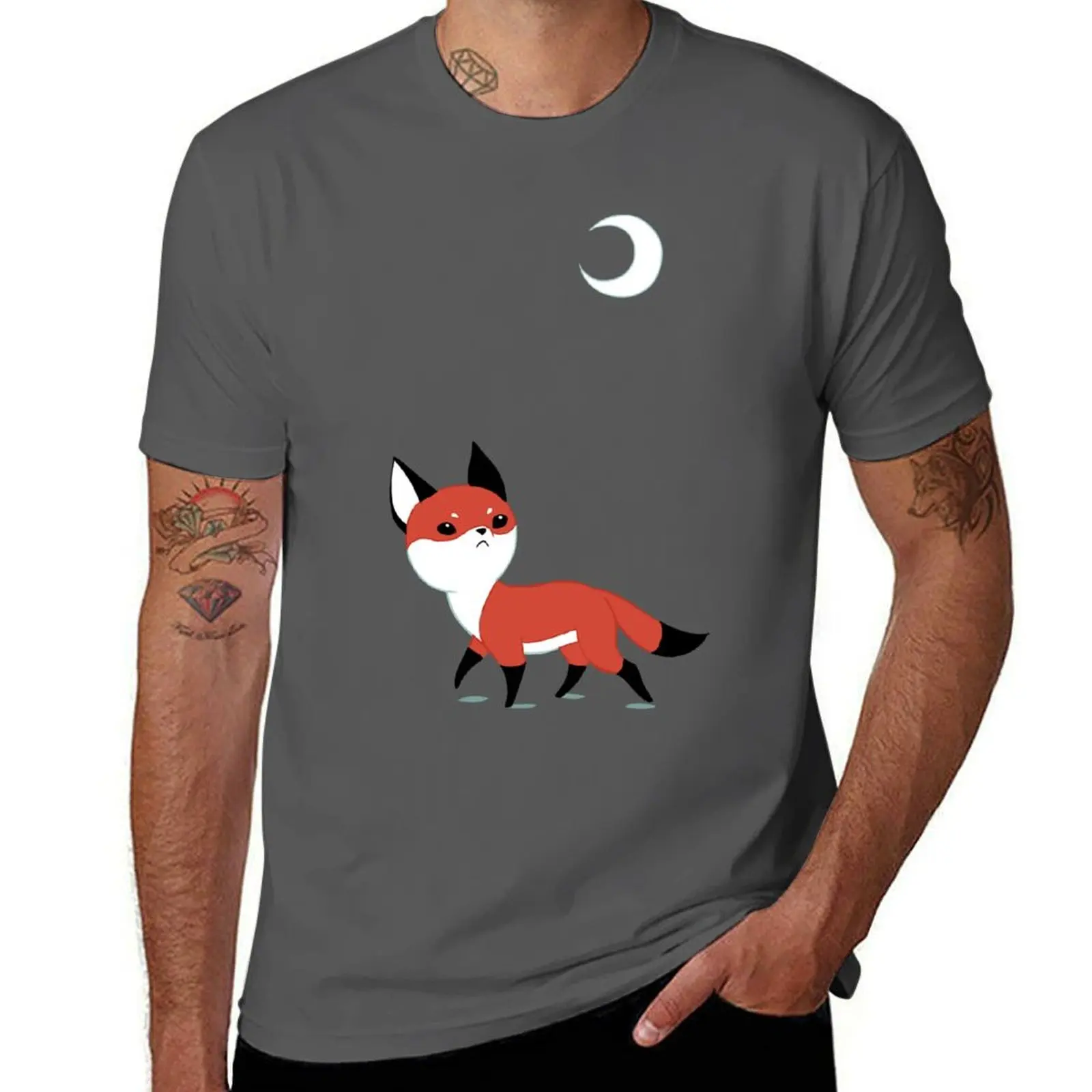 

Moon Fox T-Shirt basketball graphic tees vintage clothes plus size clothes luxury t-shirt men clothes