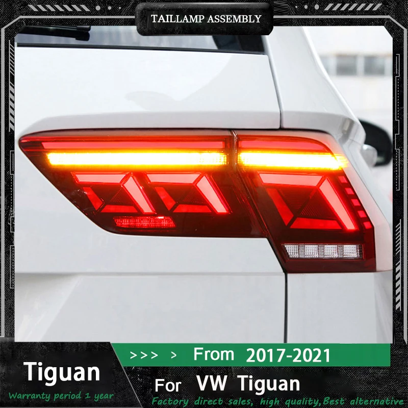 

Для Volkswagen VW Tiguan 2017-2024 светодиодные задние фонари, аксессуары, обновление динамических указателей поворота, модифицированный задний фонарь, автомобильная лампа