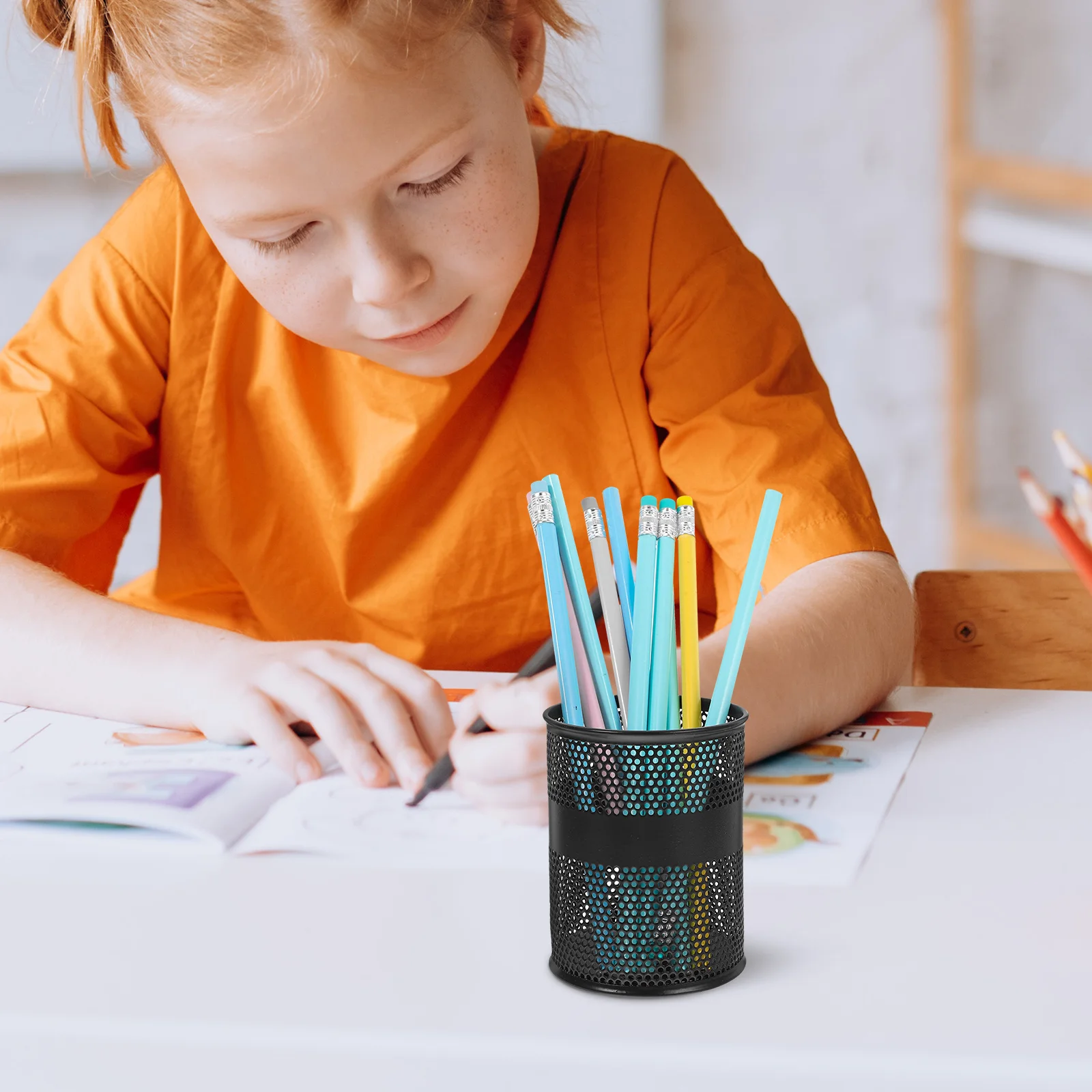 

Metal Mesh Pen Holder For Desk Office Storage Organizer Pencil Cup Stationery Rack School Teacher Accessory