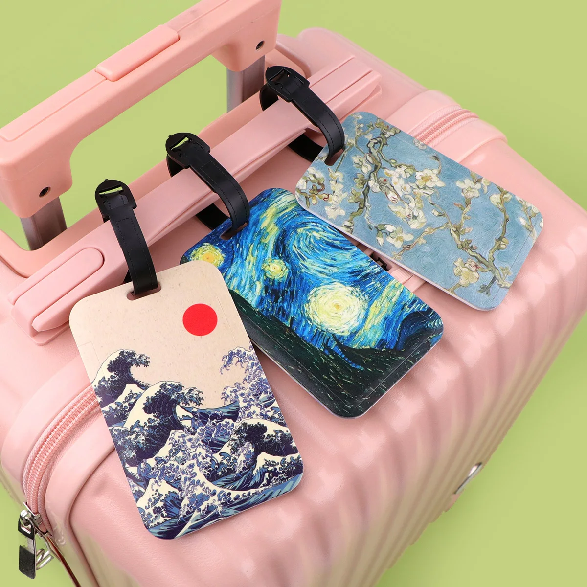 النفط اللوحة البلاستيكية الأمتعة العلامة الفنية حقيبة الظهر مكافحة خسر قائمة حامل بطاقة الهوية موضة إكسسوارات الأمتعة الهدايا