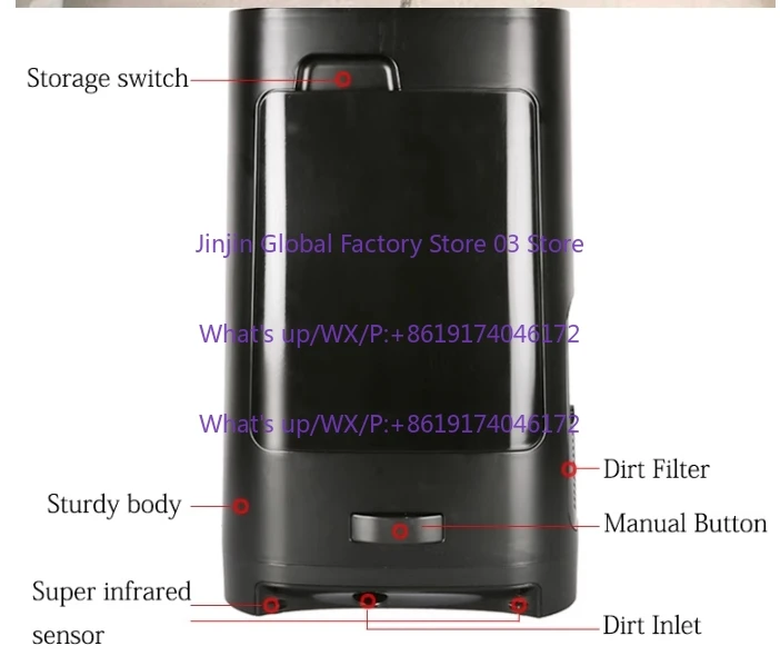 Professional hair svacuum cleaner with automatic hair clippers and sensors.1400W  6L