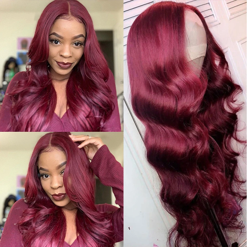Miss Rola Body Wave 4X4 Lace Sluiting Menselijk Haar Pruiken Ombre 99j Blonde Highlight Braziliaanse Remy Hair Pruik 180% Dichtheid Pre Geplukt