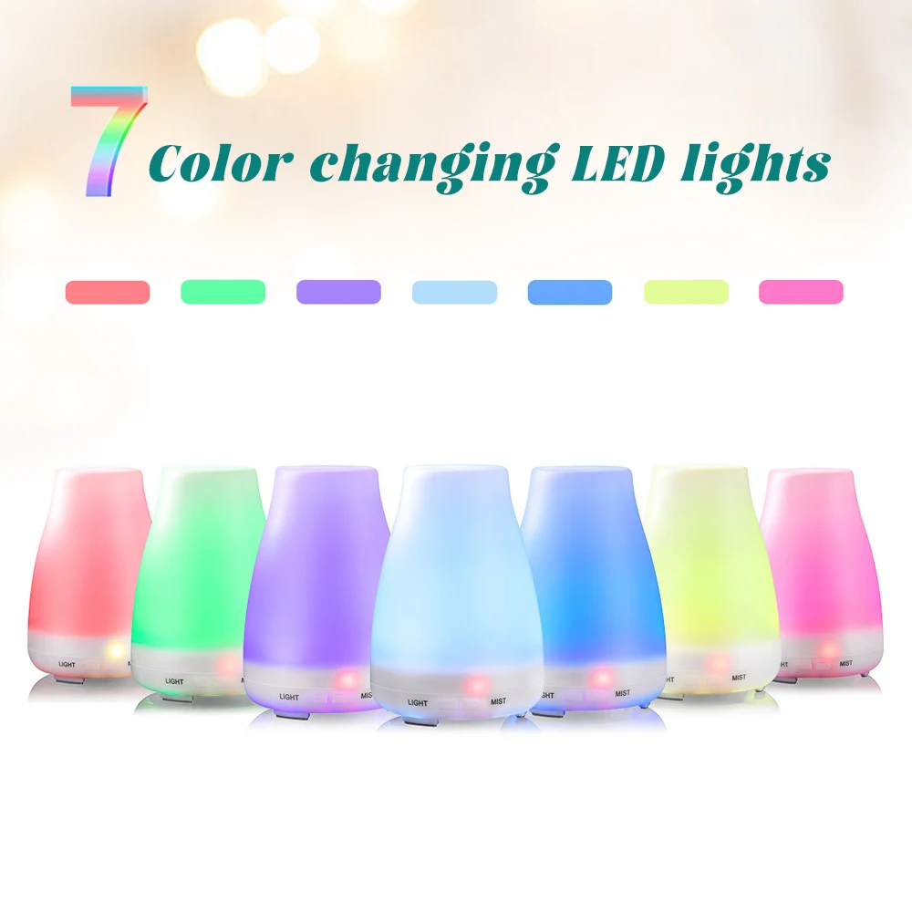 Aromatherapy diffuser Humidifier Aromatherapy essential oil air freshener Bedroom living room remote control 7-color night light