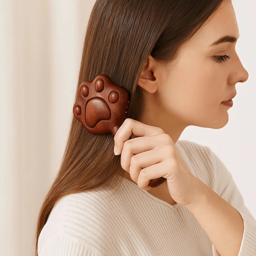 

Fashion Animal Shape Air Bag Sandalwood Comb Portable Anti Static Massage Comb Relieve Scalp Air Cushion Comb Women