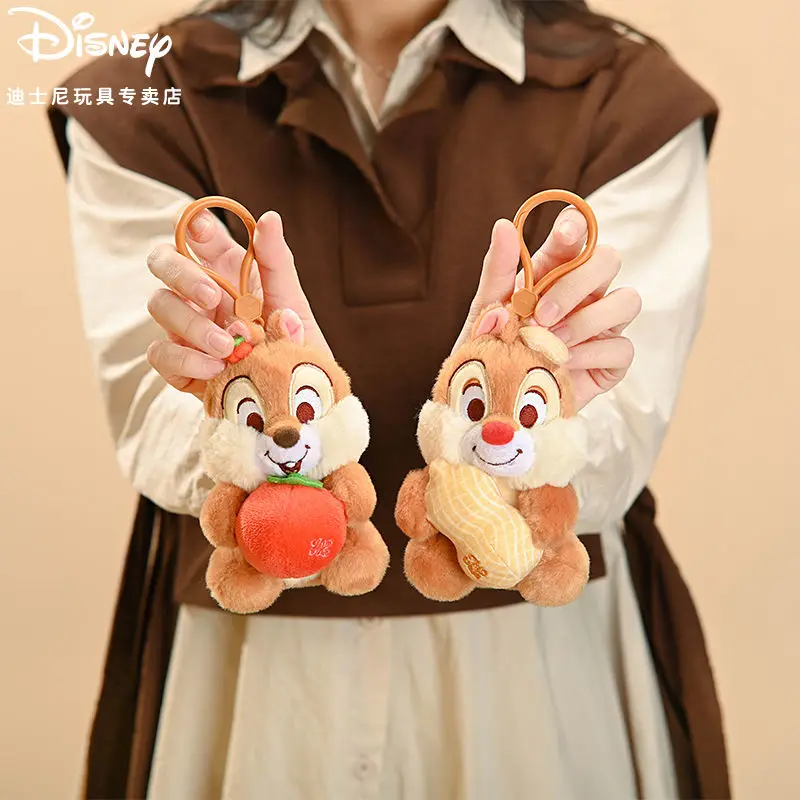 Disney Chip \'n\' Dale Plush Keychain Kawaii Cartoon Stuffed Plushie Doll Anime Bag Pendant Car Keyholder Bag Charm Accessories