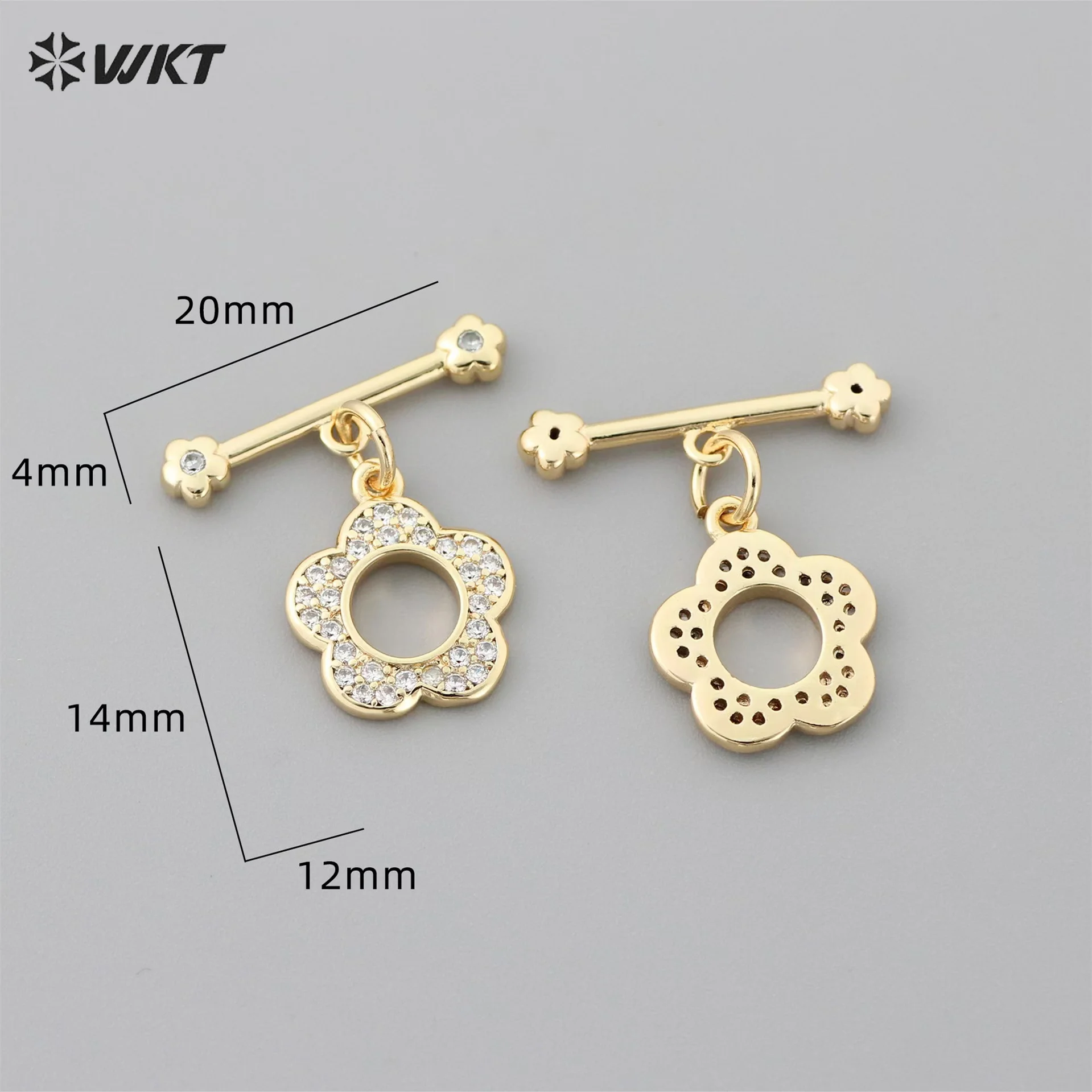 WKT-JFE107 18K Inlaid Zircon Buckle Connection Accessories For Necklace Bracelet DIY Hand Jewelry Finding Decoration