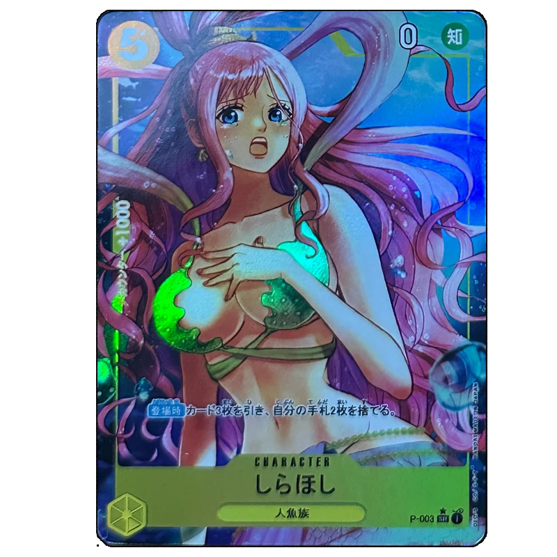 One Piece DIY 4 pz/set Boa Hancock capelli lunghi Lady Boy Anime Collection Card regalo di compleanno di natale rifrazione glitter