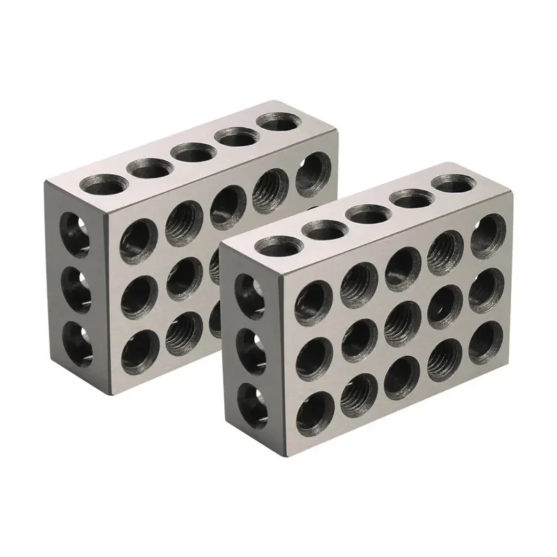 23 Holes Precision 25-50-75mm Blocks with Screws, Parallel Clamping Block Set, Steel Block 23 Holes 1-2-3\