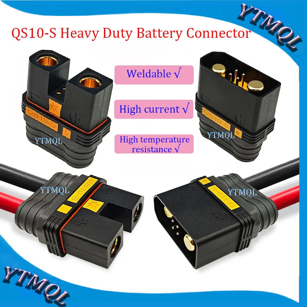 1-10pairs for RC Plant Protection Drone Car Model QS10-S Heavy Duty Battery Connector Anti-Spark Gold 180A Large Power Plug