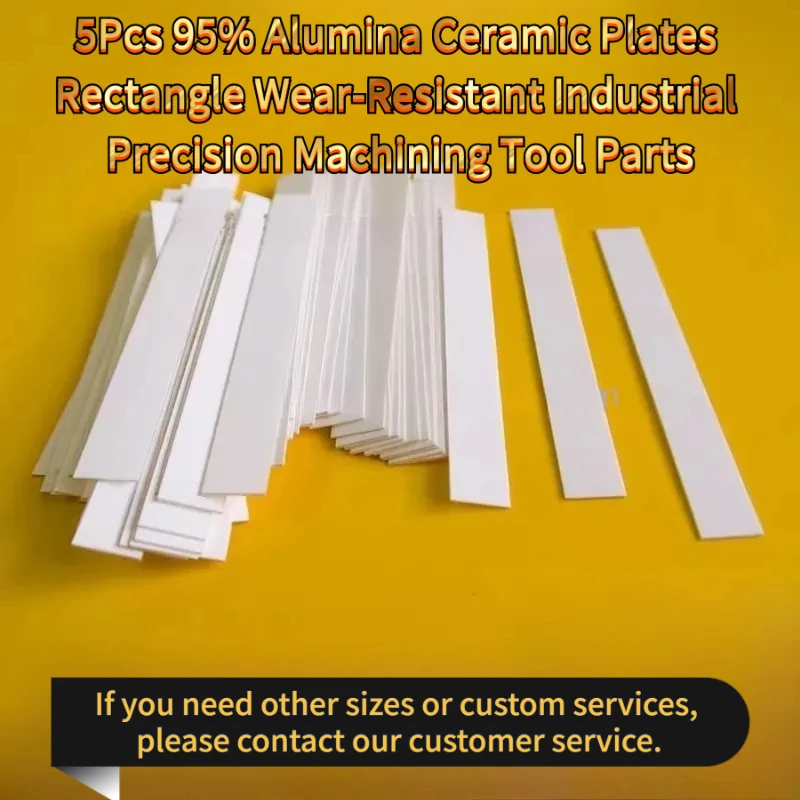 5Pcs 95% Alumina Ceramic Plates Rectangle Wear-Resistant Industrial Precision Machining Parts