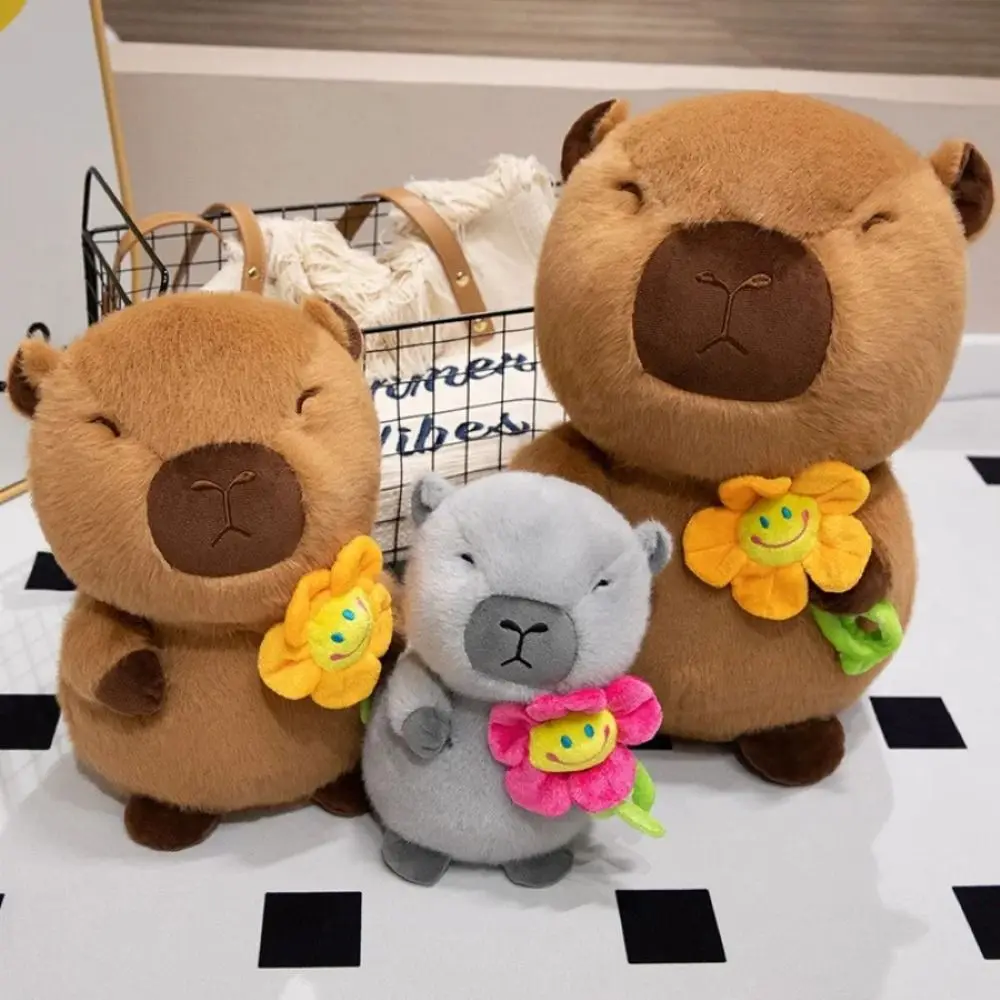 

Interesting Capybara Flower Plush Doll Cloth Doll Cute Doll Capibara Anime Fluffty Toy 25cm Soft Simulation Stuffed Toy