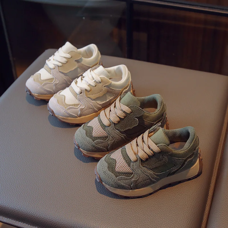 

Children Spring Autumn New Fashion Sneakers Boys Versatile Thicken Soft Soled Casual Shoes Girls Front Lace Up Velcro Kid Shoes