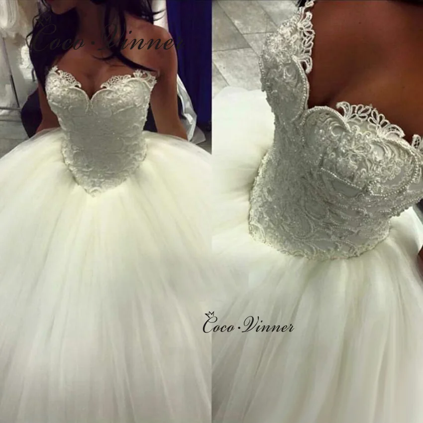 

Бальное платье с жемчугом и бисером по индивидуальному заказу, свадебное платье в европейском стиле, кружевные аппликации, большие размеры, свадебные платья невесты для женщин W0341