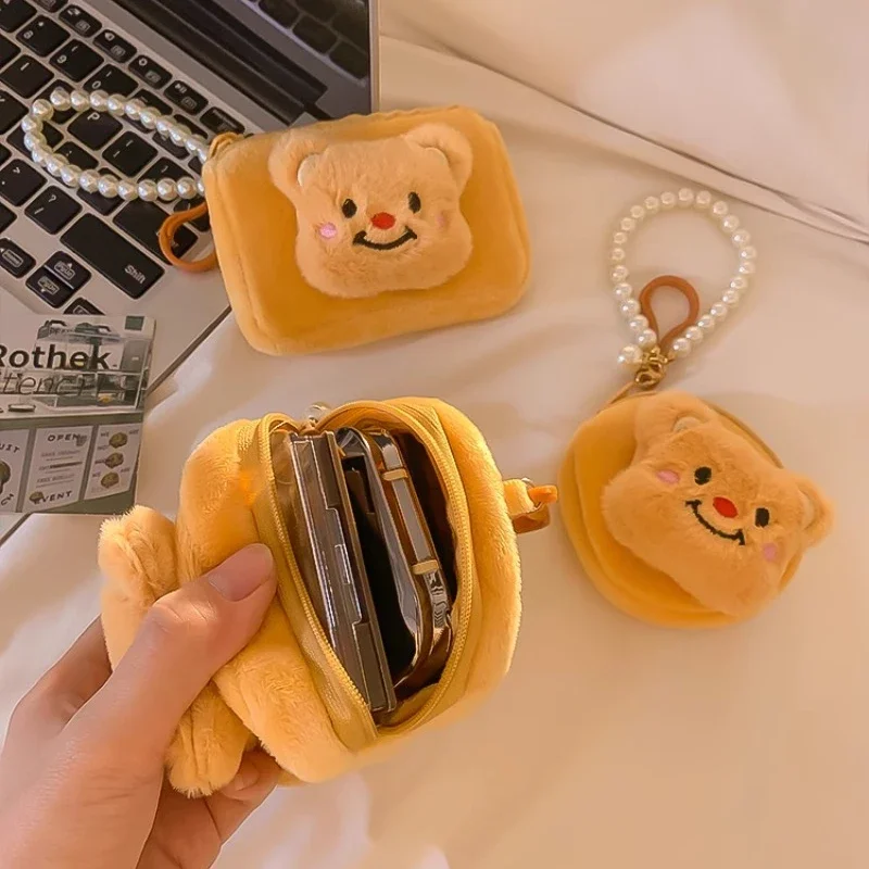 

BOMO Cute Wallet for Women Kawall Fashion Coin Purse Orbicular Bear Zip Youth Bags Korean Style Cartoon Aesthetic Wallet