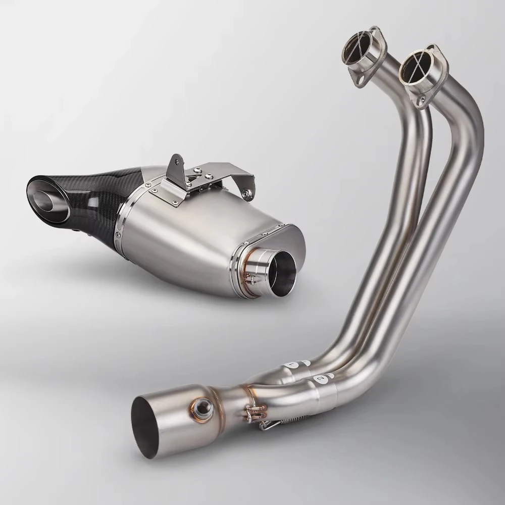Slip on Motorcycle Exhaust Full System Bottom Escape Front Link Pipe Carbon Muffler For Yamaha YZF R3 R25 MT03 2015-2024