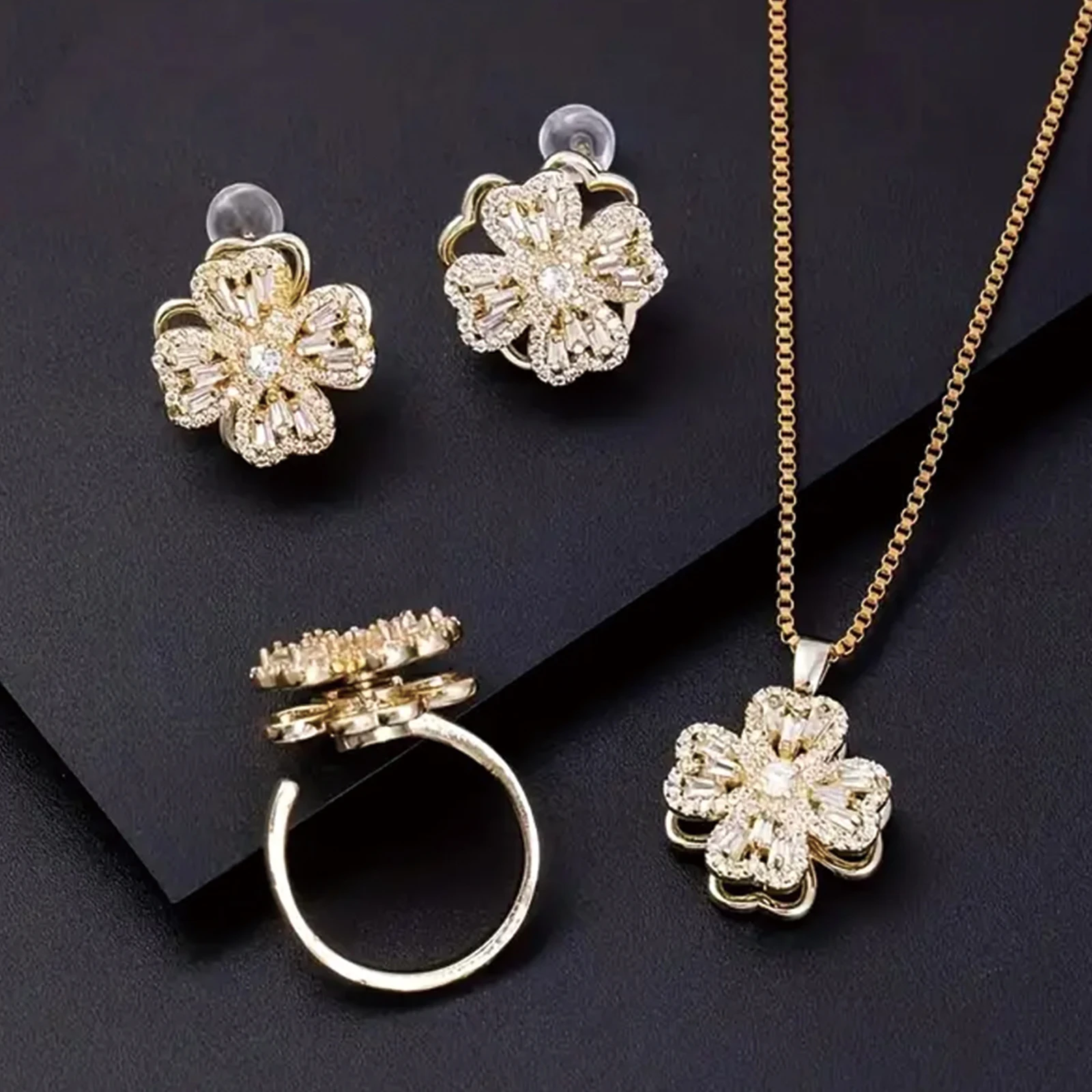 طقم مجوهرات من الفضة عيار 925، بما في ذلك قلادة أنيقة وسوار وأقراط رقيق، أفضل هدية لعيد الميلاد والهالوين