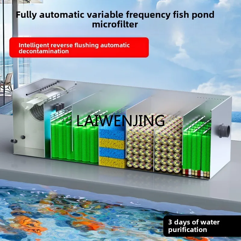 HLZ fish pond filter intelligent automatic backwash microfilter circulating purification system equipment