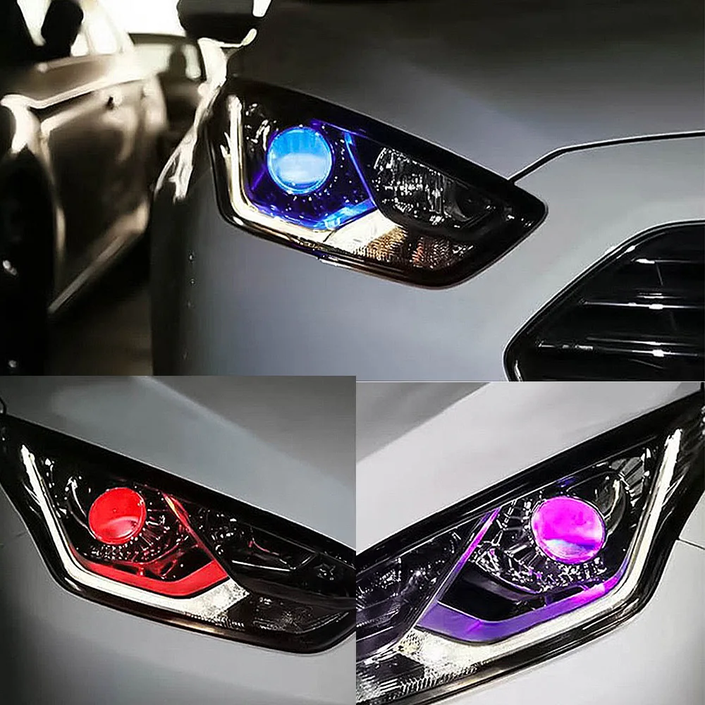 360 Degree LED RGB APP Bluetooth Devil Demon Eyes Car Motorcycle Projector Len-scar Angel Eye DRL Car Accessories