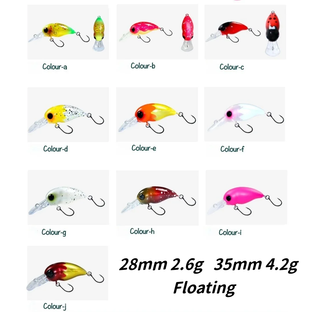 Swolfy Señuelos Crankbait Minnow 2.6g 4.2g Flotantes Poco - imagen 5