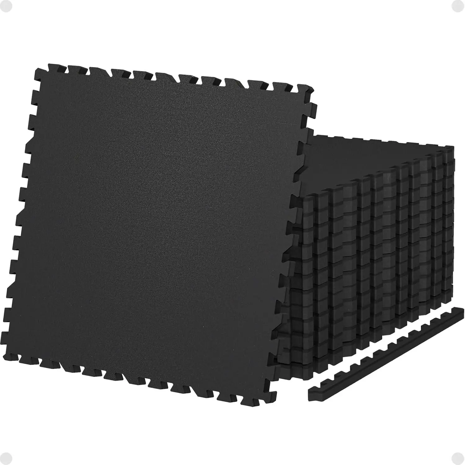 

Маты для спортзала с замковым соединением, толщиной 0,79 дюйма, площадью 24 кв. фута, с верхним слоем из высокоплотного пенополиуретана (EVA), для домашних тренировок, черные