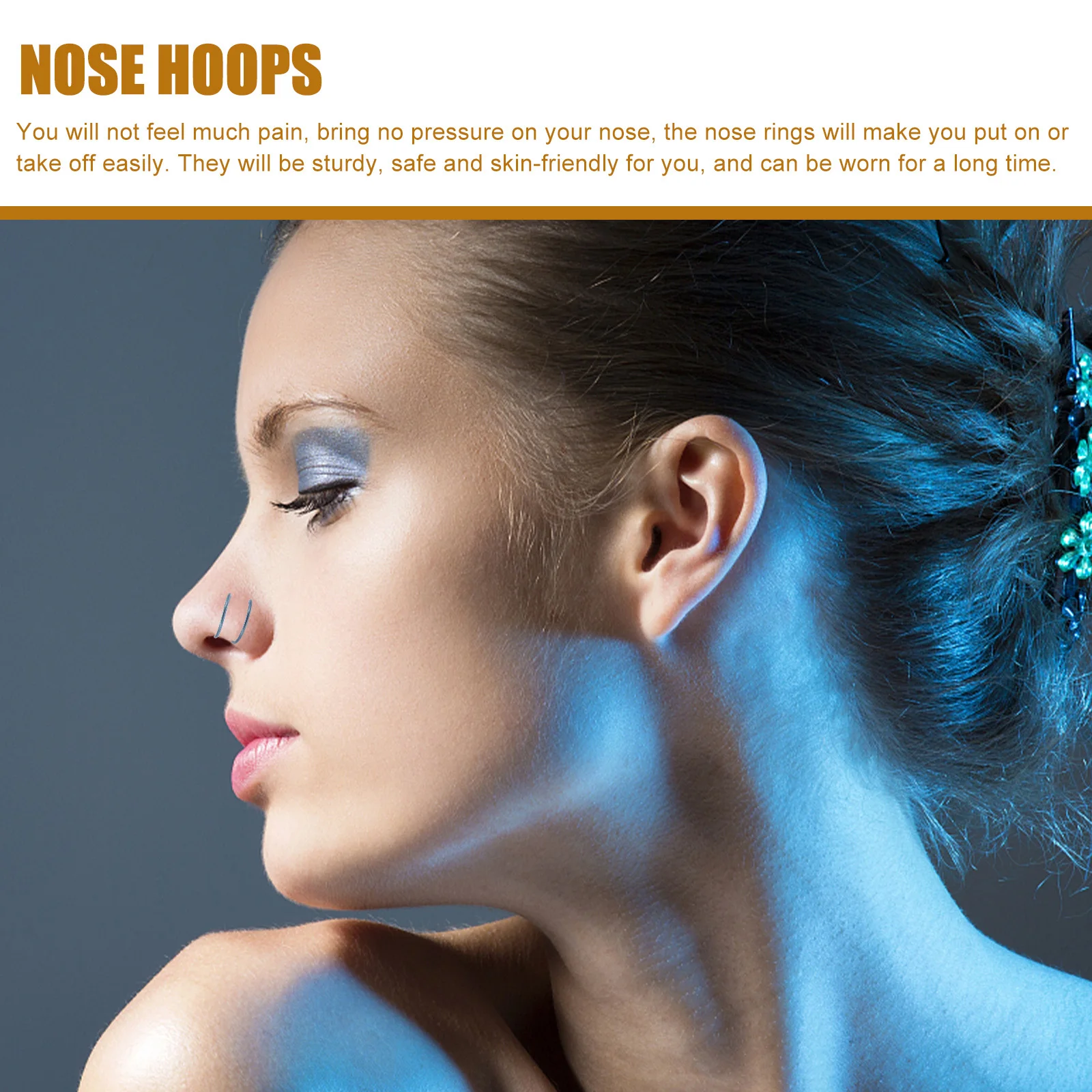 

6 Pcs Stainless Spiral Nose Hoop Steel for Women Ring Rings Hoops Small Jewelry