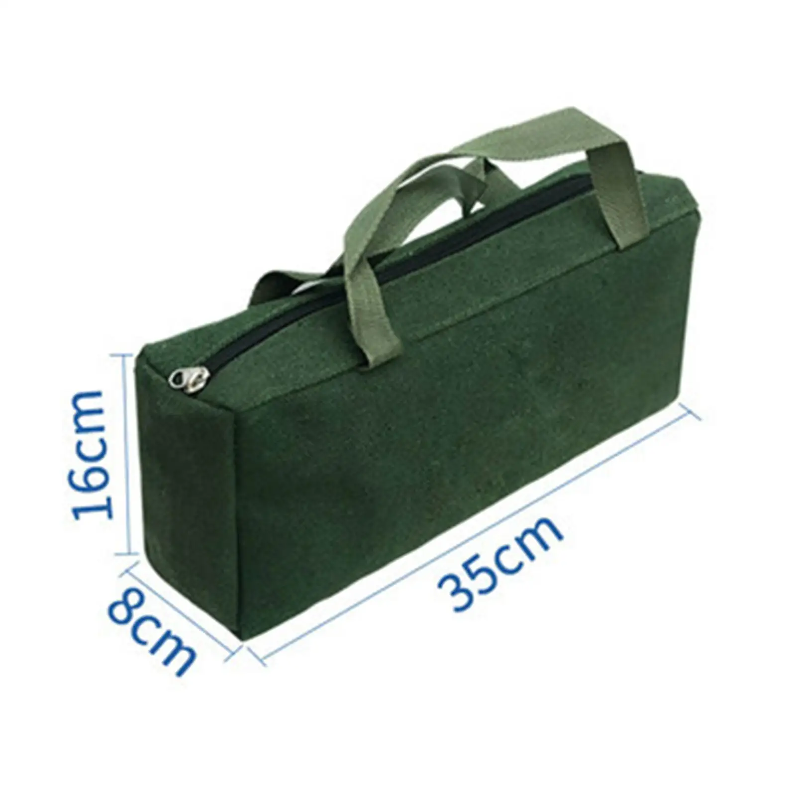 Canvas Tool Storage Bag Zipper Handbag Multifunctional Waterproof Portable Tool Pouch Wide Mouth for Men Green Professional