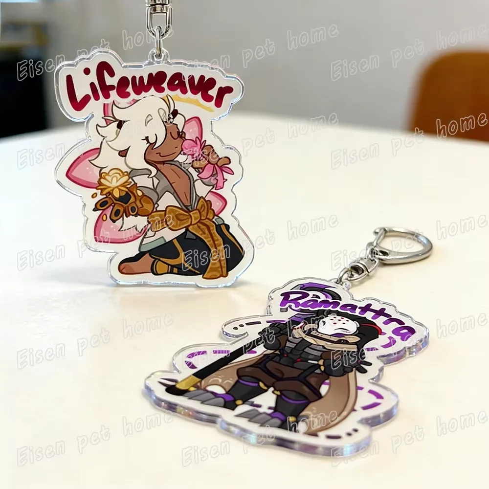 Game Ow Chibi Keychains for Women Accessories Bag Charm Mercy Dva Kiriko Cartoon Gaming Keyrings Jewelry Friends Birthday Gifts view 3