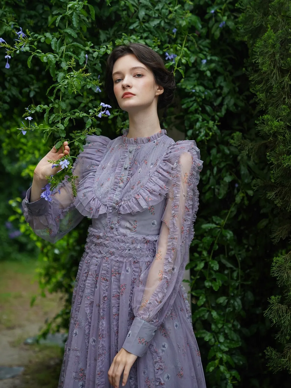 티이하일리 봄 화려한 여성 드레스 긴 소매 레이스 자수 롱 플로어 드레스 여성용 S-XL 빈티지 하이웨이스트 2026 레이어드