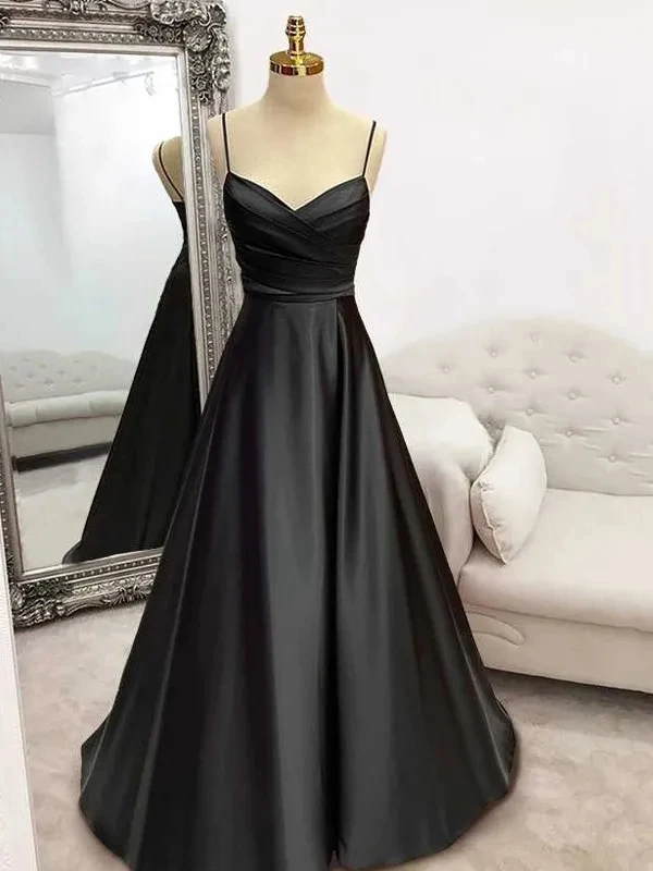 Robe de Soirée Plissée à Col en V pour Occasions Spéciales, Tenue de Mariage à Bretelles Spaghetti, Verte à Proximité Personnalisée