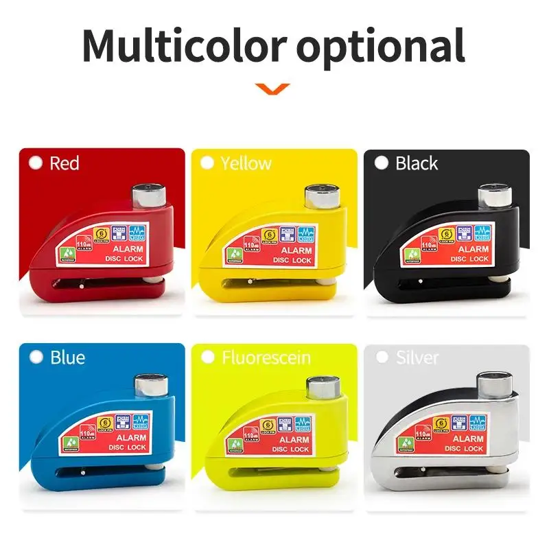 110dB Alarm Disc Lock Anti-Theft Motorcycle Brake Disc Padlock Waterproof E-Bike Scooter Bicycle Security Wheel Lock Accessories view 6