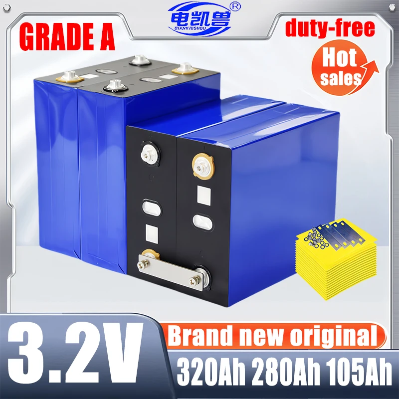 

DianKaishou 3.2v 320ah 150ah 280ah Lifepo4 Battery Lithium Iron Phosphate for Golf cart Travel Solar Campers batteries Duty-free
