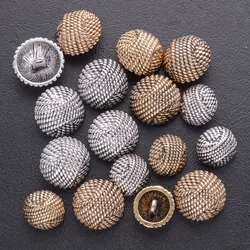 5/10pcs Round Woven Metal Buttons For Clothing Sewing Accessories Handmade Denime Shirts Coat Decorative DIY Needlework Craft