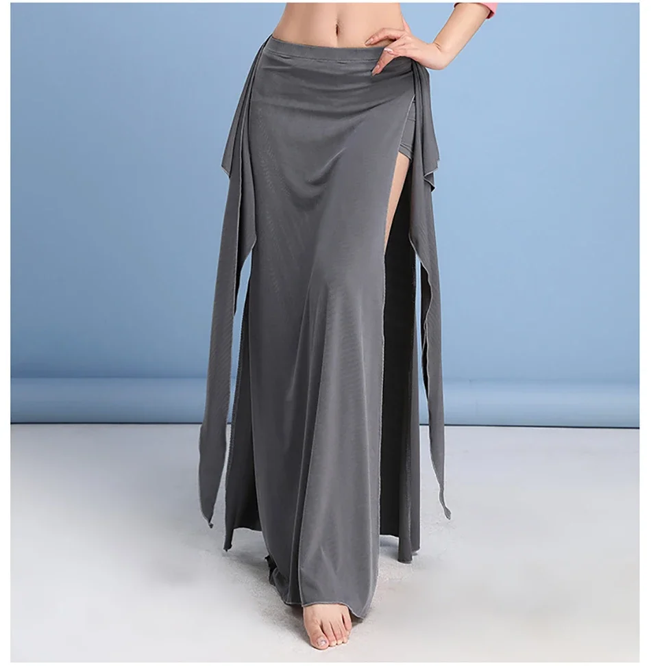 

Belly Dance Practice Clothes New Skirts Bottoms Beginners Sexy and Thin Slit Long Skirts Oriental Dance Costumes For Women
