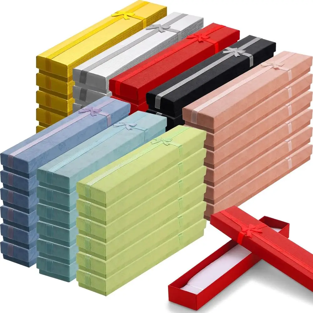 

64 Pcs Necklace Gift Boxes Bulk, Cotton Filled Cardboard Jewelry Boxes for Watches, Bracelets, Gift Cases