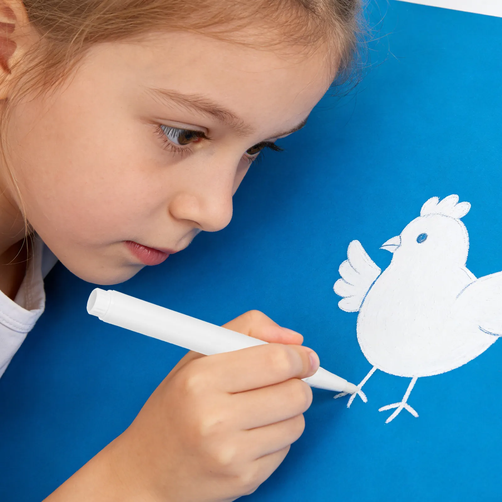 

4Pcs White Chalk Markers Liquid Type Erasable Portable for Glass Blackboard Paper Mirrors Advertising Art Creative Use