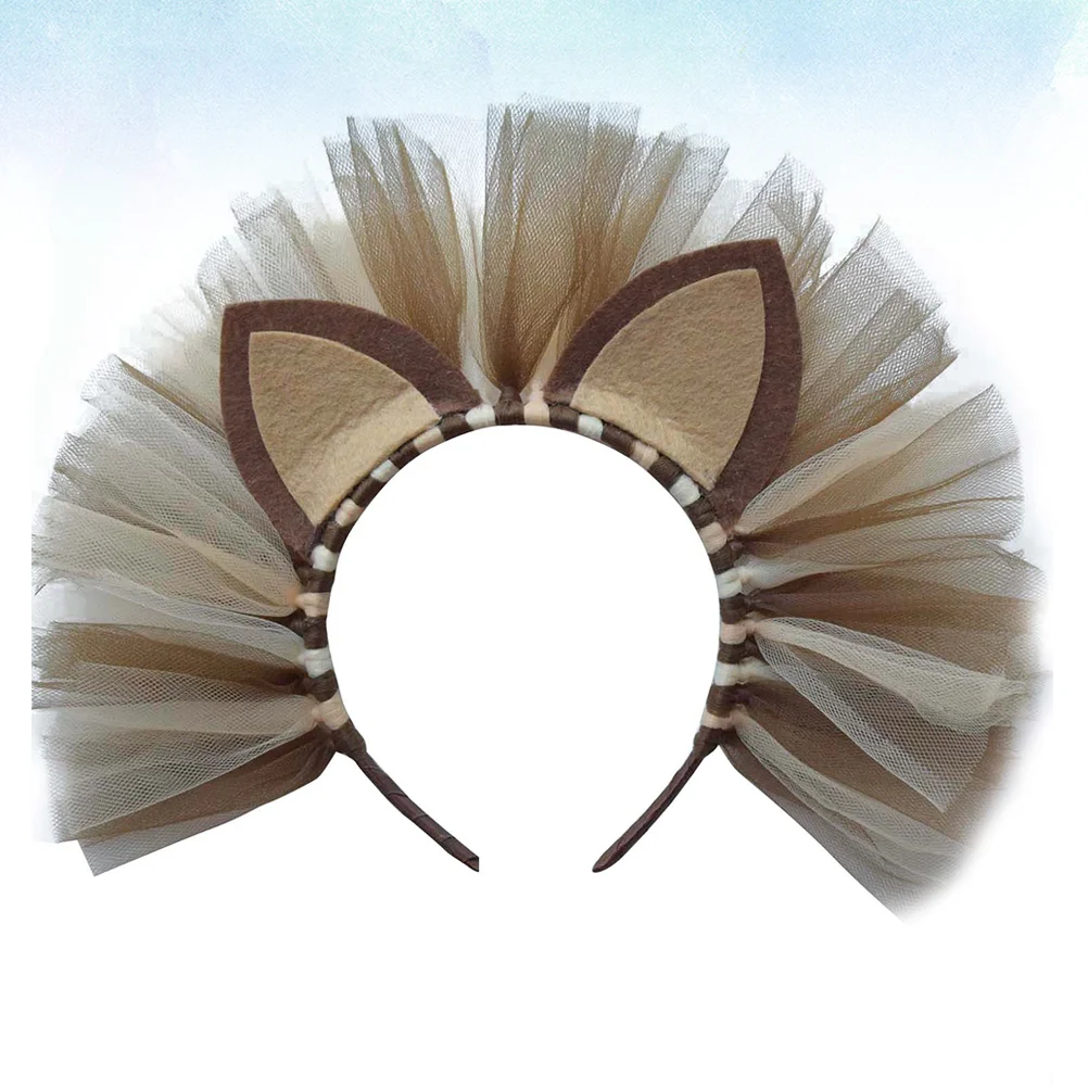 Creative Kids Party Hair Hoop Headwear for Performance Brown Color Exquisite Detail and Workmanship