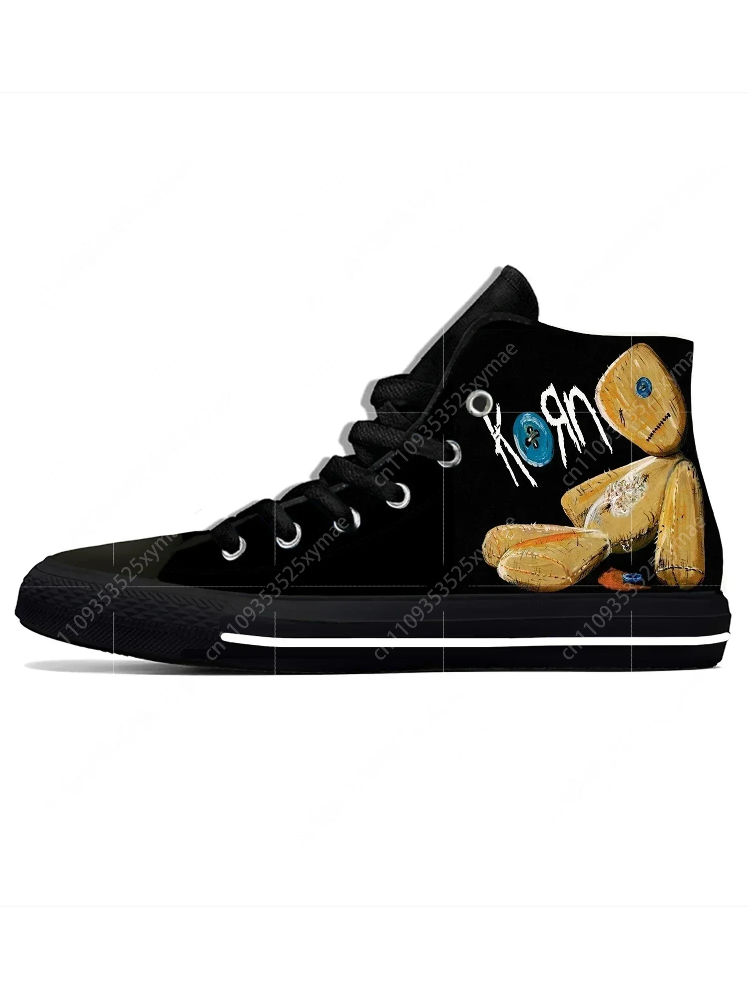 

Korn Rock Band High Top Sneakers Mens Womens Teenager Casual Shoes Canvas Running Shoes 3D Printed Breathable Lightweight Shoe