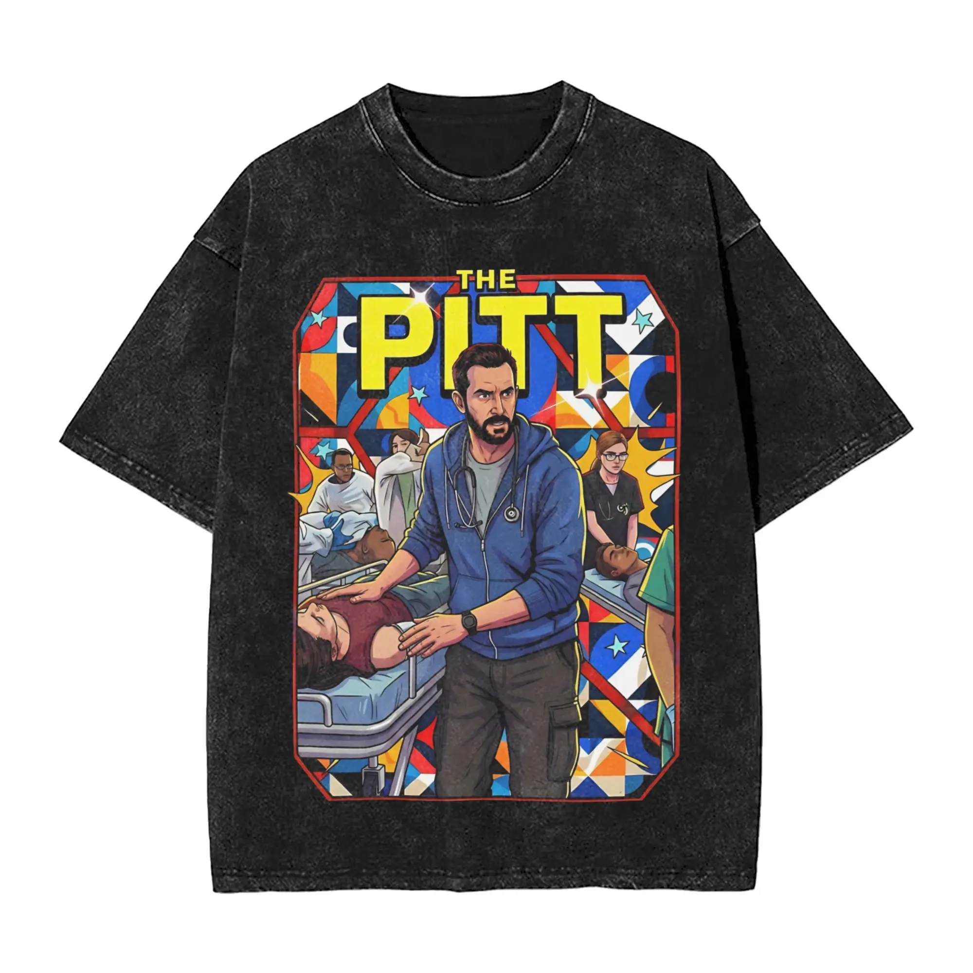 TV Series The Pitt  T Shirts Washed Cotton High Street T-Shirts  Vintage for Men Women Tops Streetwear Summer Tee Shirt