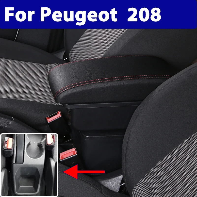 

For Peugeot 2008 Armrest For Peugeot 208 Car Armrest box 2019 2020 2021 Retrofit parts Interior details Storage box accessories