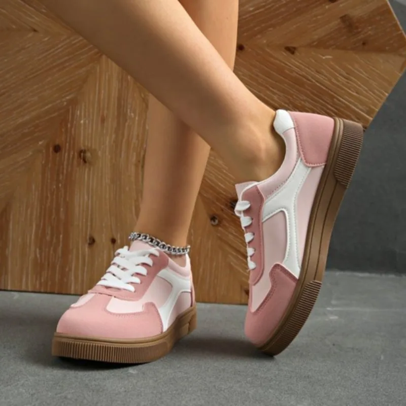 Neue modische Sneaker für Damen, Frühling/Herbst, flache, lässige Laufschuhe, bequeme Freizeitschuhe
