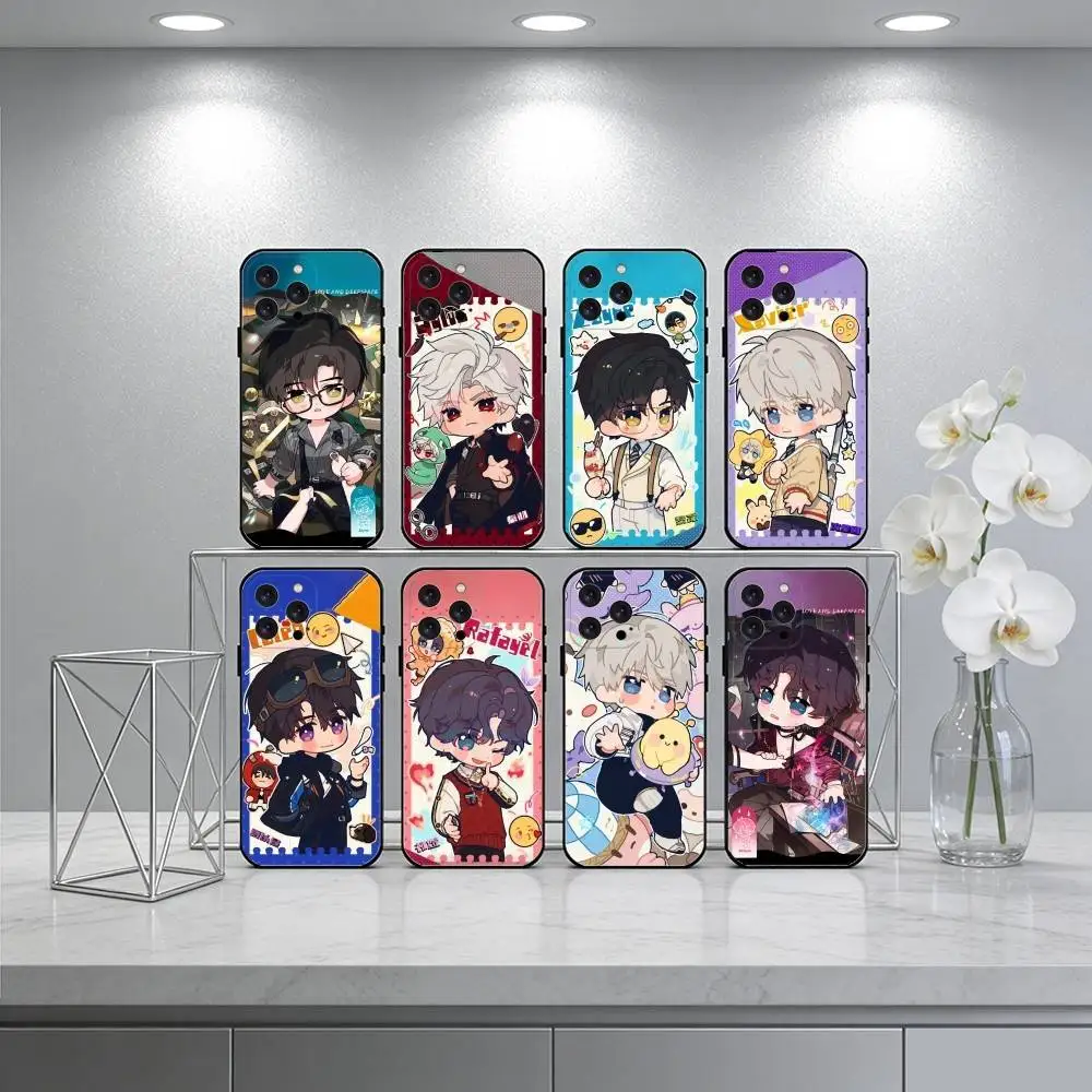 

G-Game Cute Love And Deepspace Phone Case For iPhone 17 16 15 14 13 12 Max Plus Silicone Black Cover