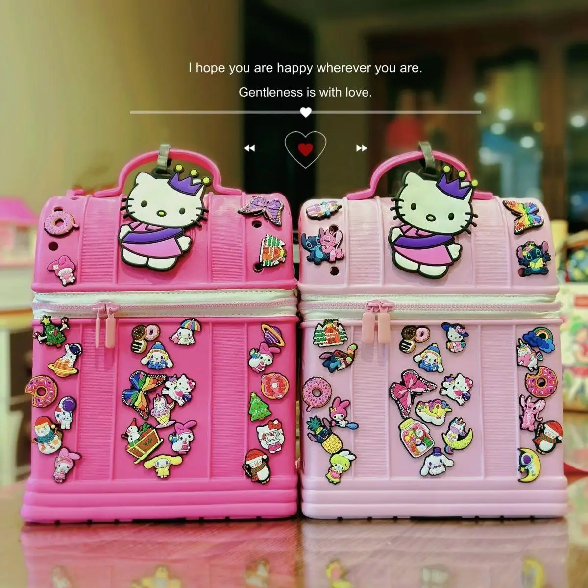 

Sanrio Hello Kitty Children's Schoolbag Anime Figure Kawaii Cartoon Cute Backpack Birthday Present Kids Kindergartengifts Hot Kt