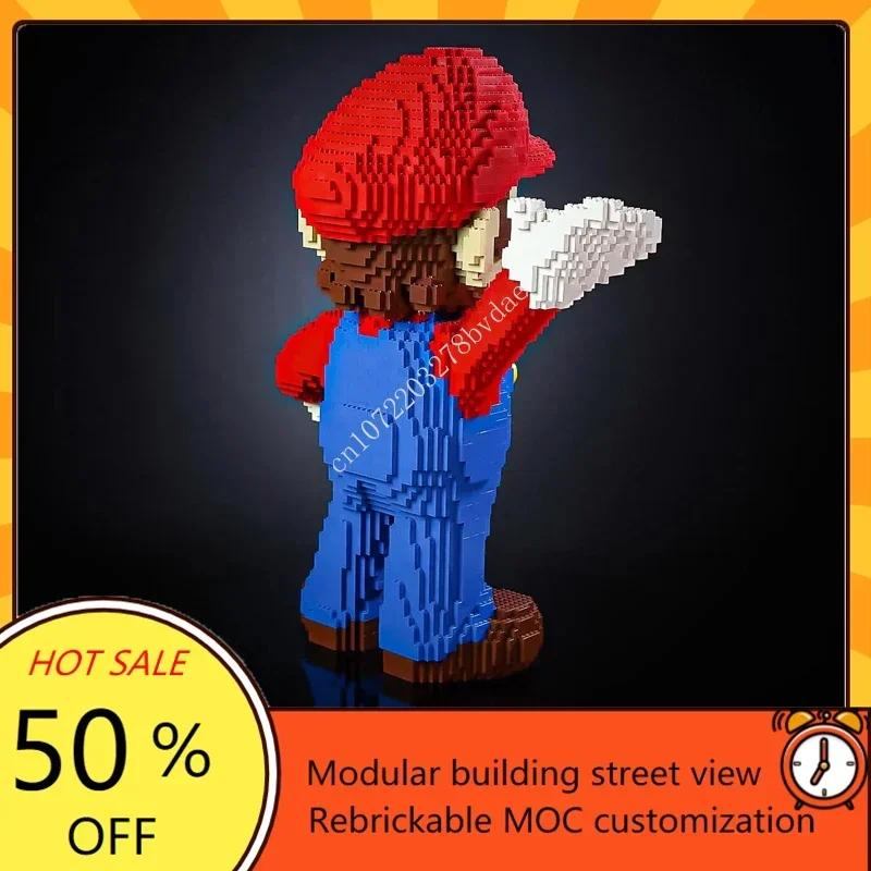 4787PCS MOC Life-Sized Sculpture Series Plumber Mega Figure Model Building Blocks Bricks DIY Creative Assembly Toy Gifts