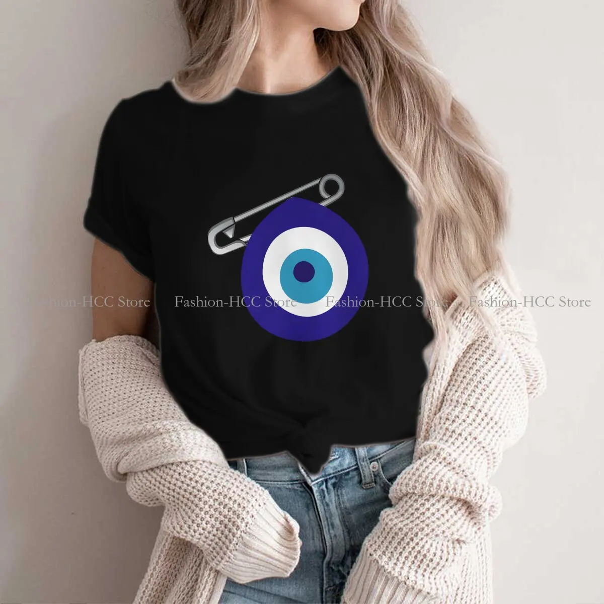 Evil Eyes Polyester TShirts Evil Eye Pinned Distinctive Homme T Shirt Hipster Clothing